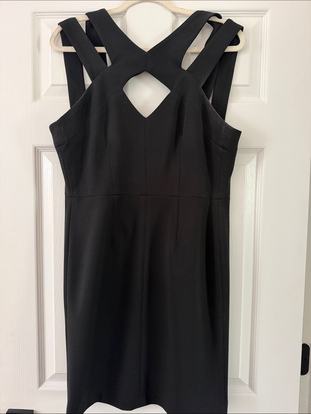 Betsey Johnson Black One-Shoulder Cutout Sheath Dress with Strappy Back